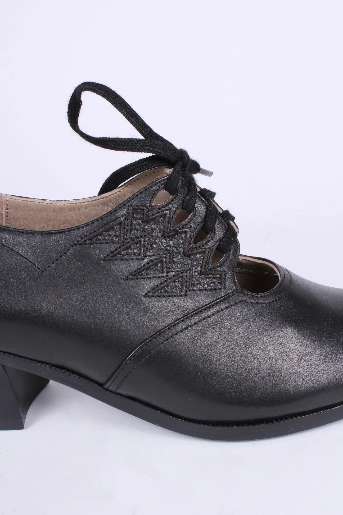 1930s everyday Oxford shoes, black, Emma
