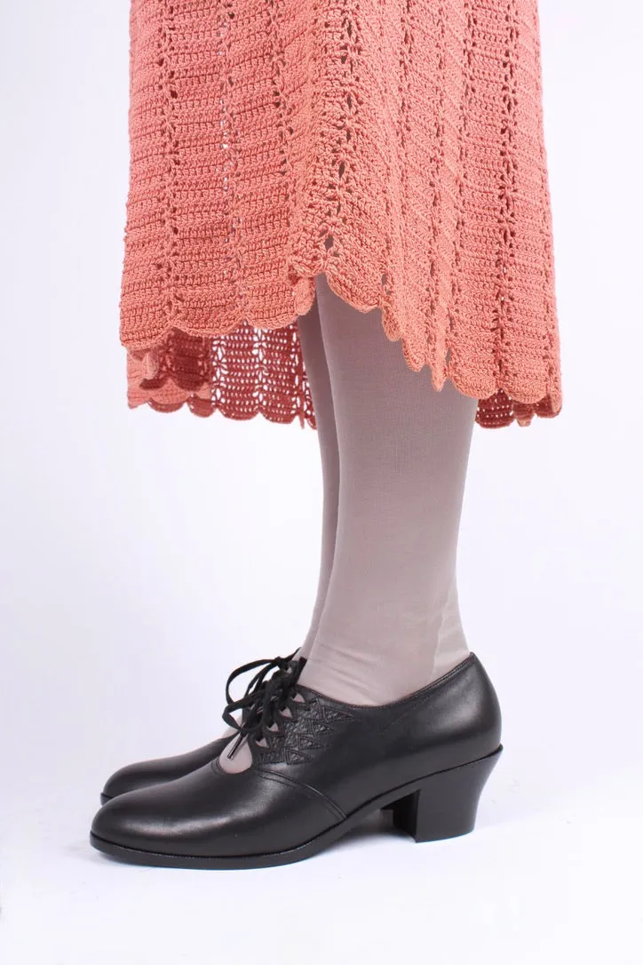 1930s everyday Oxford shoes, black, Emma