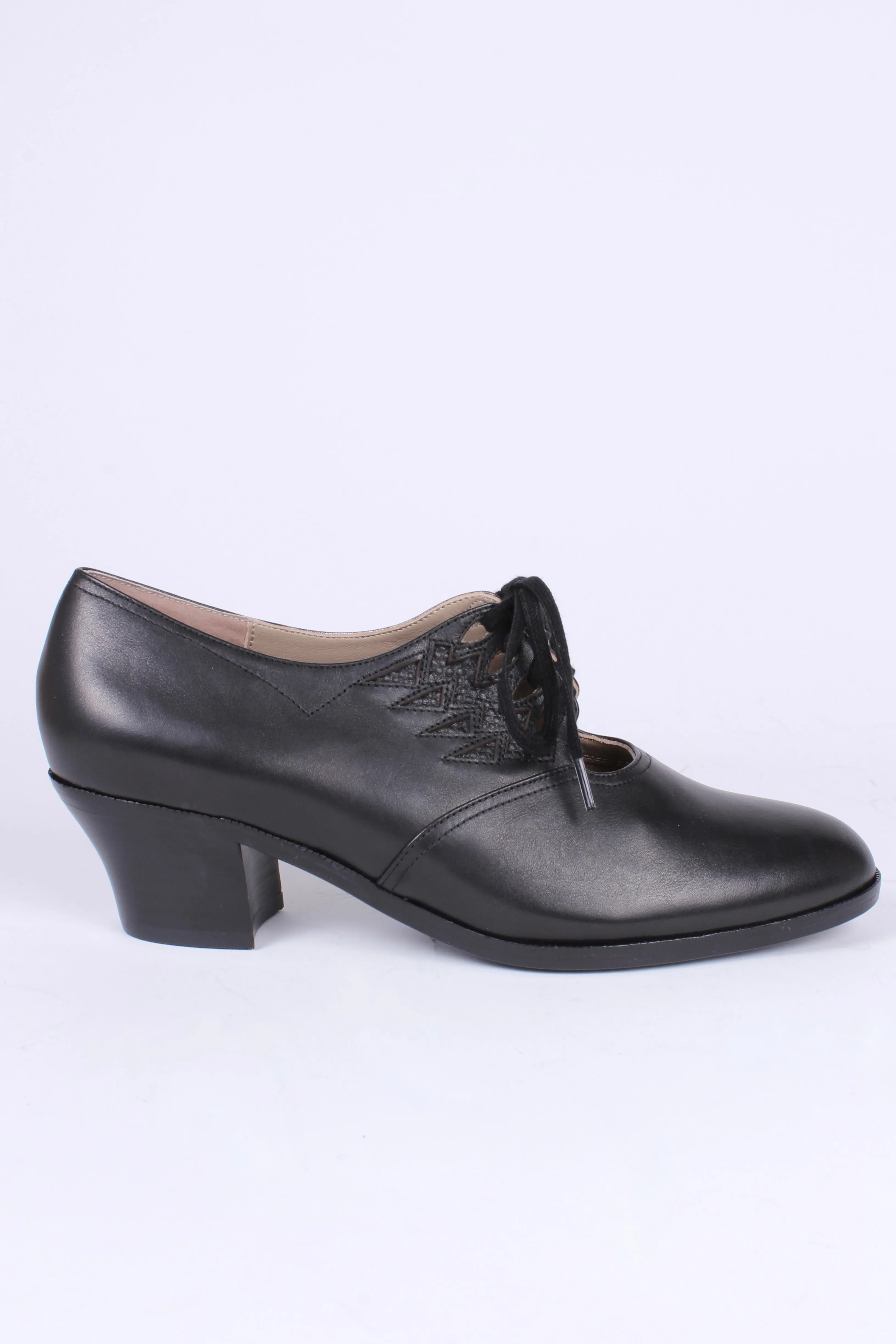 1930s everyday Oxford shoes, black, Emma