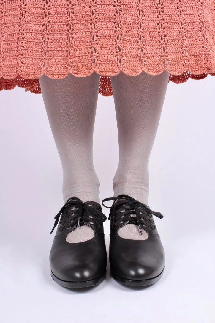 1930s everyday Oxford shoes, black, Emma