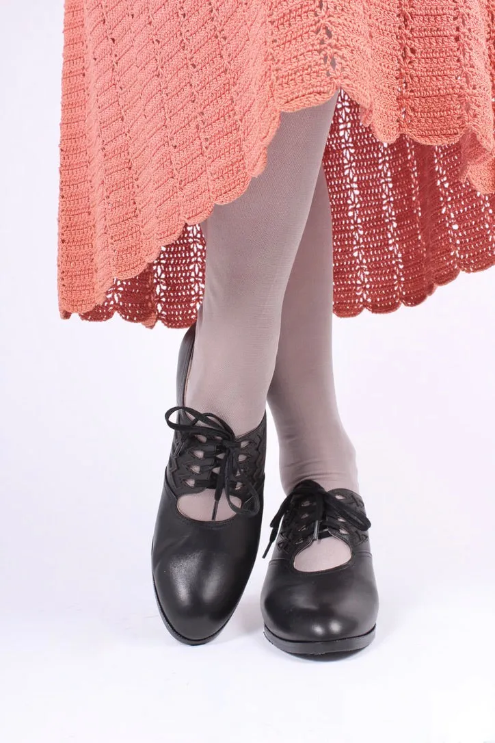 1930s everyday Oxford shoes, black, Emma