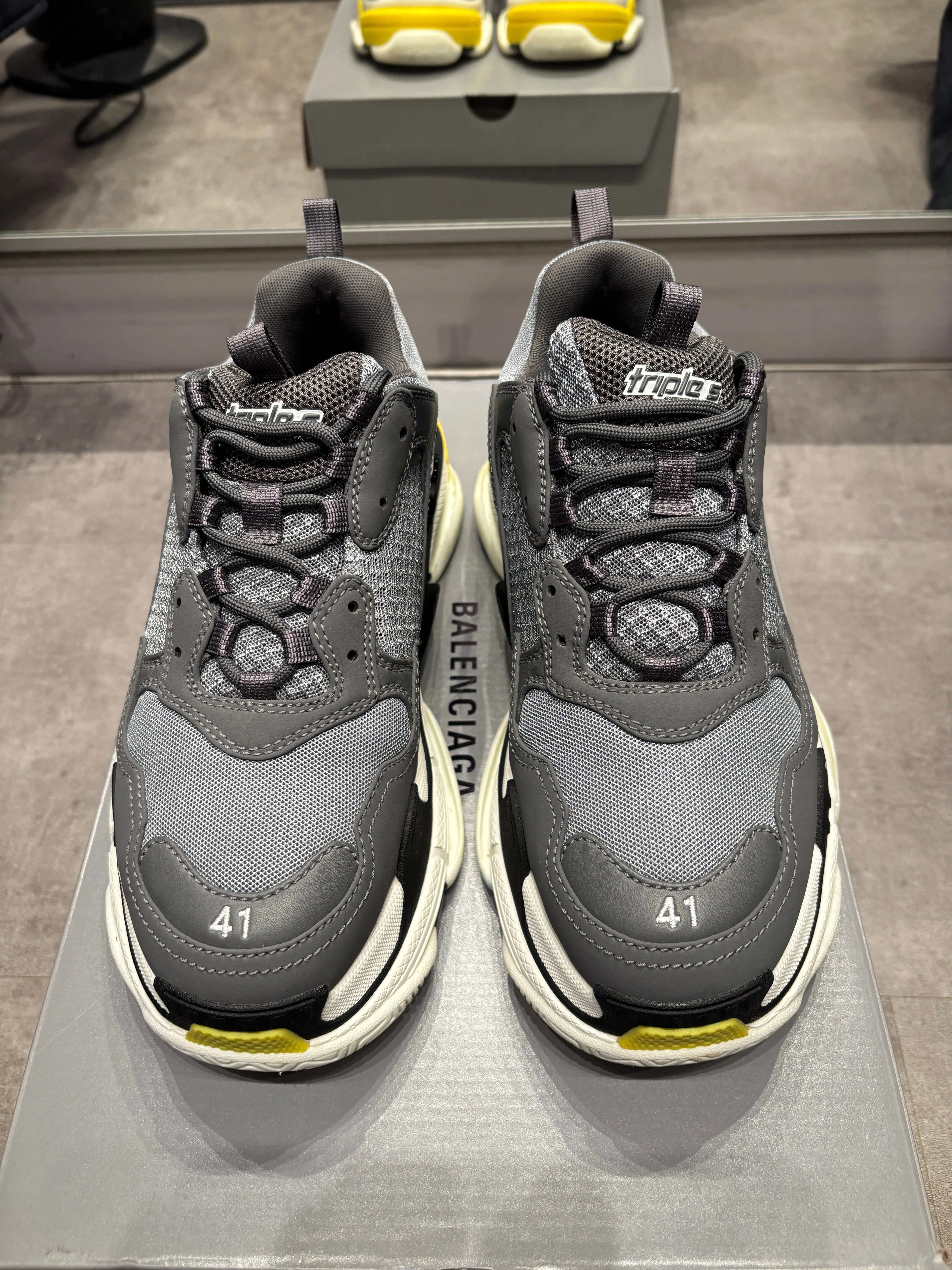 Balenciaga Triple S Grey Yellow Black (Preowned Size 41)