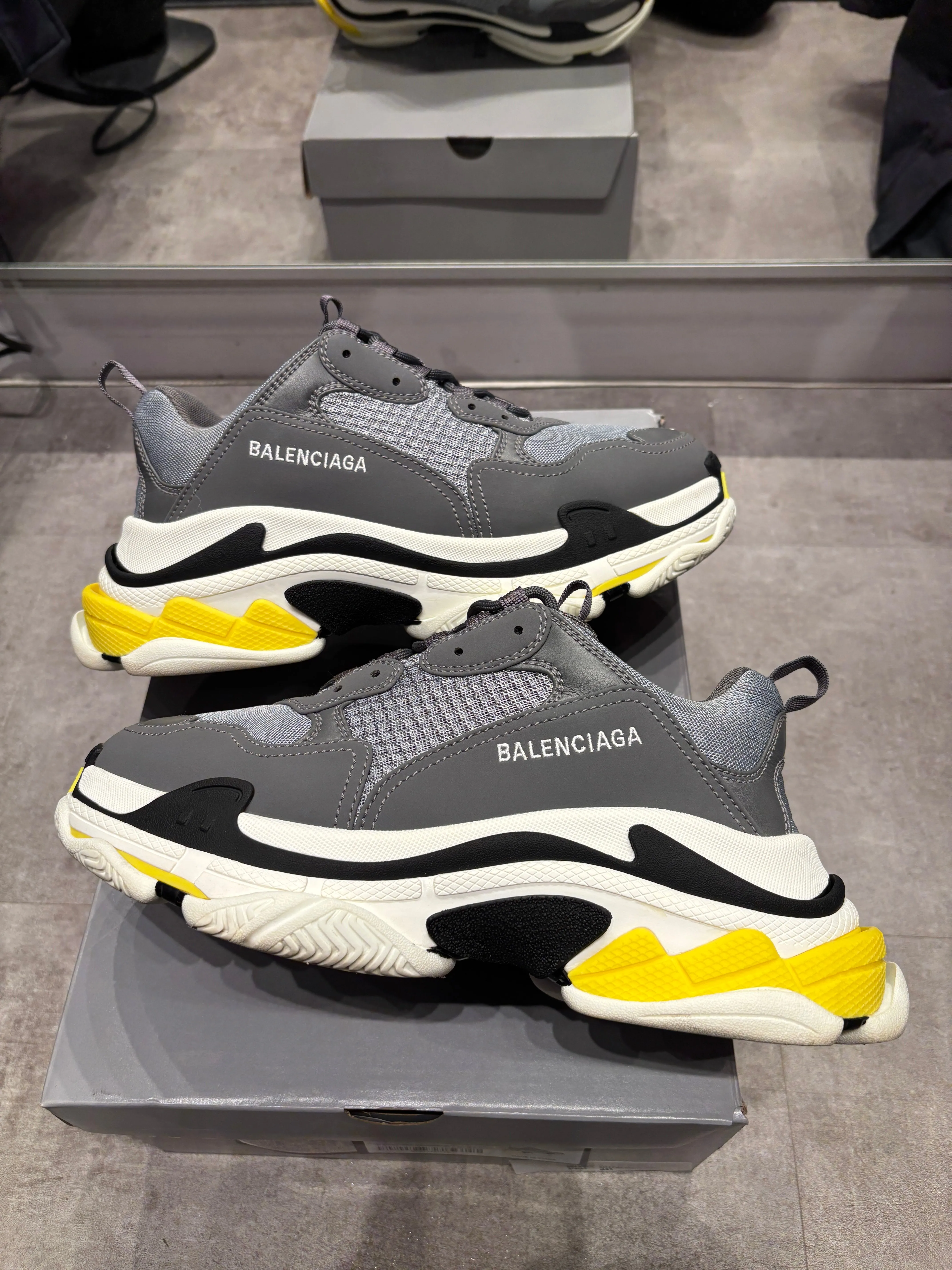 Balenciaga Triple S Grey Yellow Black (Preowned Size 41)