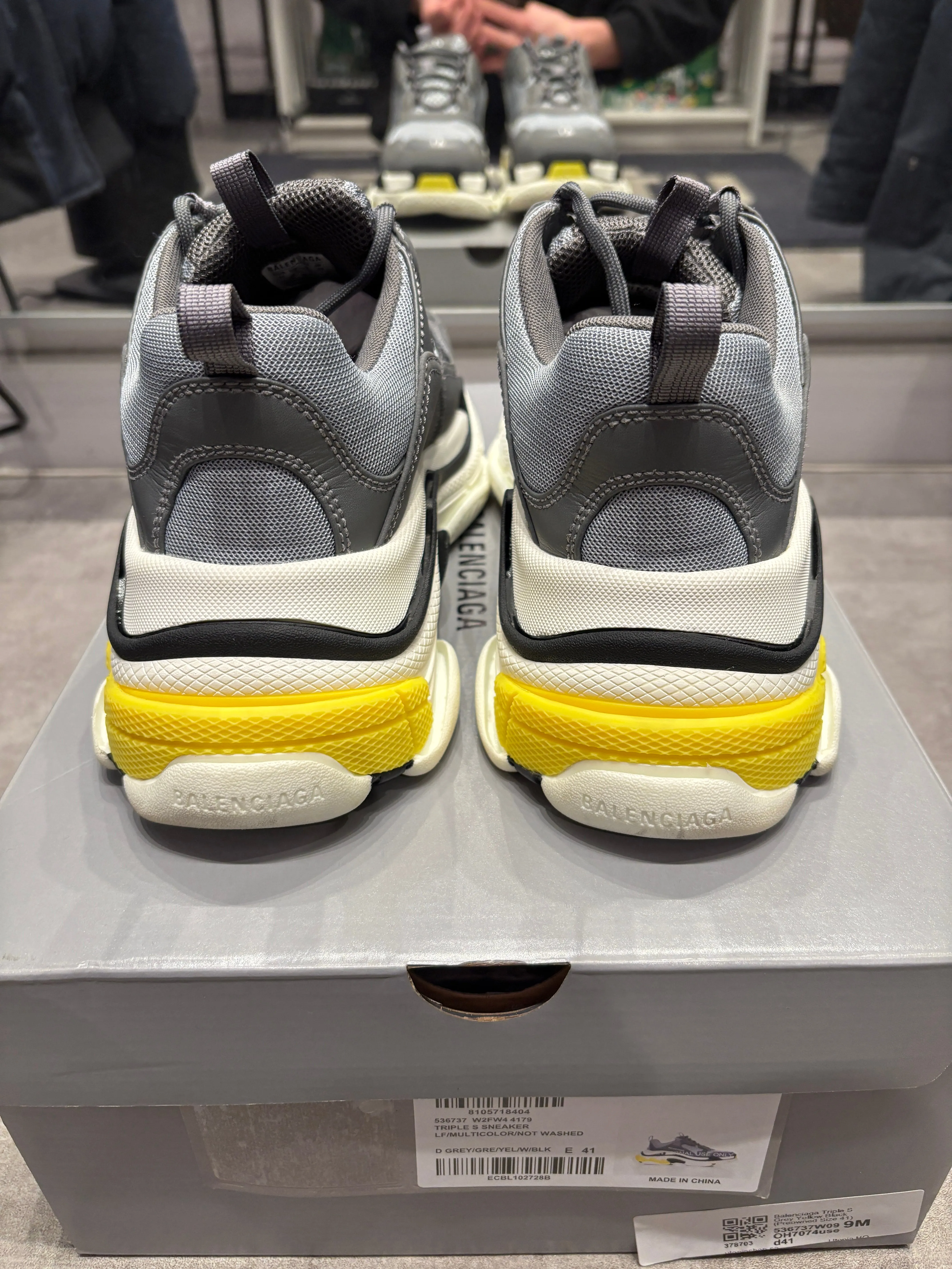 Balenciaga Triple S Grey Yellow Black (Preowned Size 41)