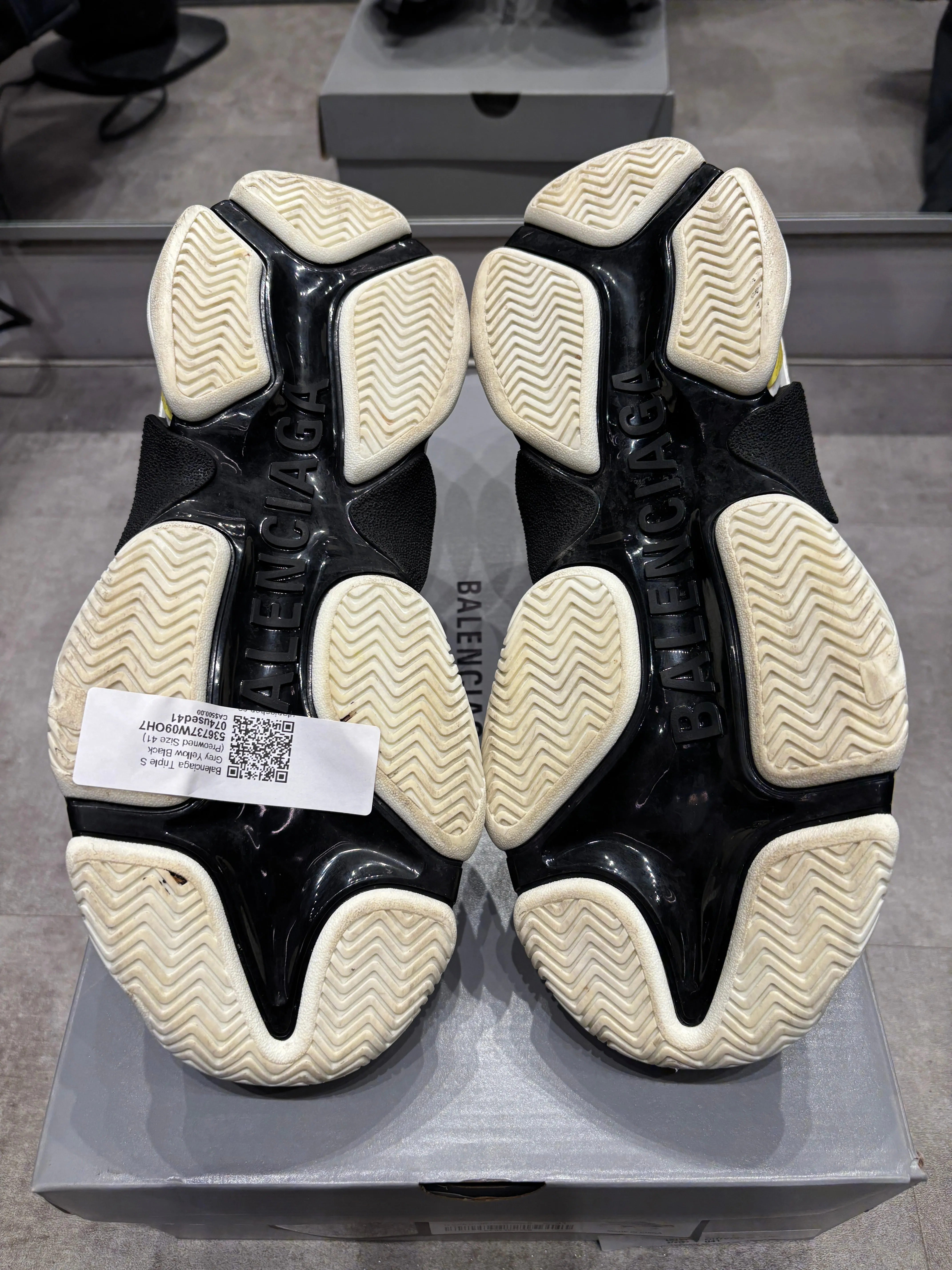 Balenciaga Triple S Grey Yellow Black (Preowned Size 41)
