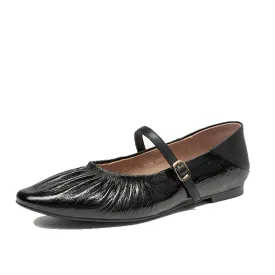 BeauToday Women's Vintage Pleated Design Mary Jane Shoes