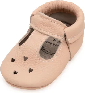 BirdRock Baby Mary Jane Moccasins - Genuine Leather Soft Sole Baby Girl Shoes for Newborns, Infants, Babies, and Toddlers
