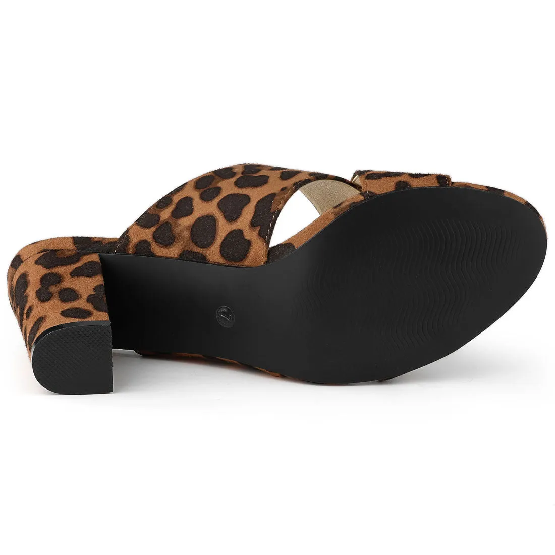 Crisscross Strap Block Heel Slide Sandals