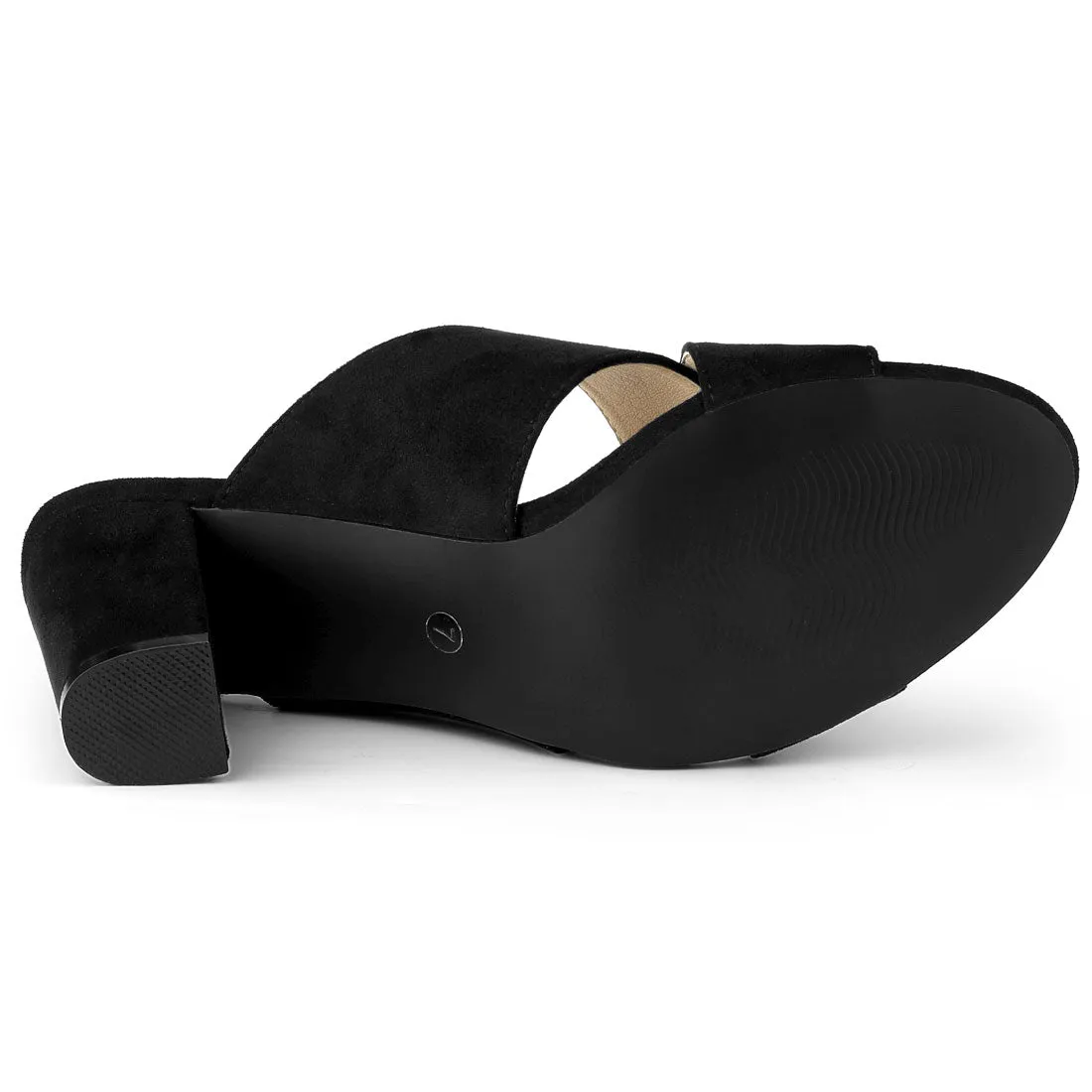 Crisscross Strap Block Heel Slide Sandals