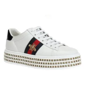 GUCCI ACE Crystal Embellished Sneakers
