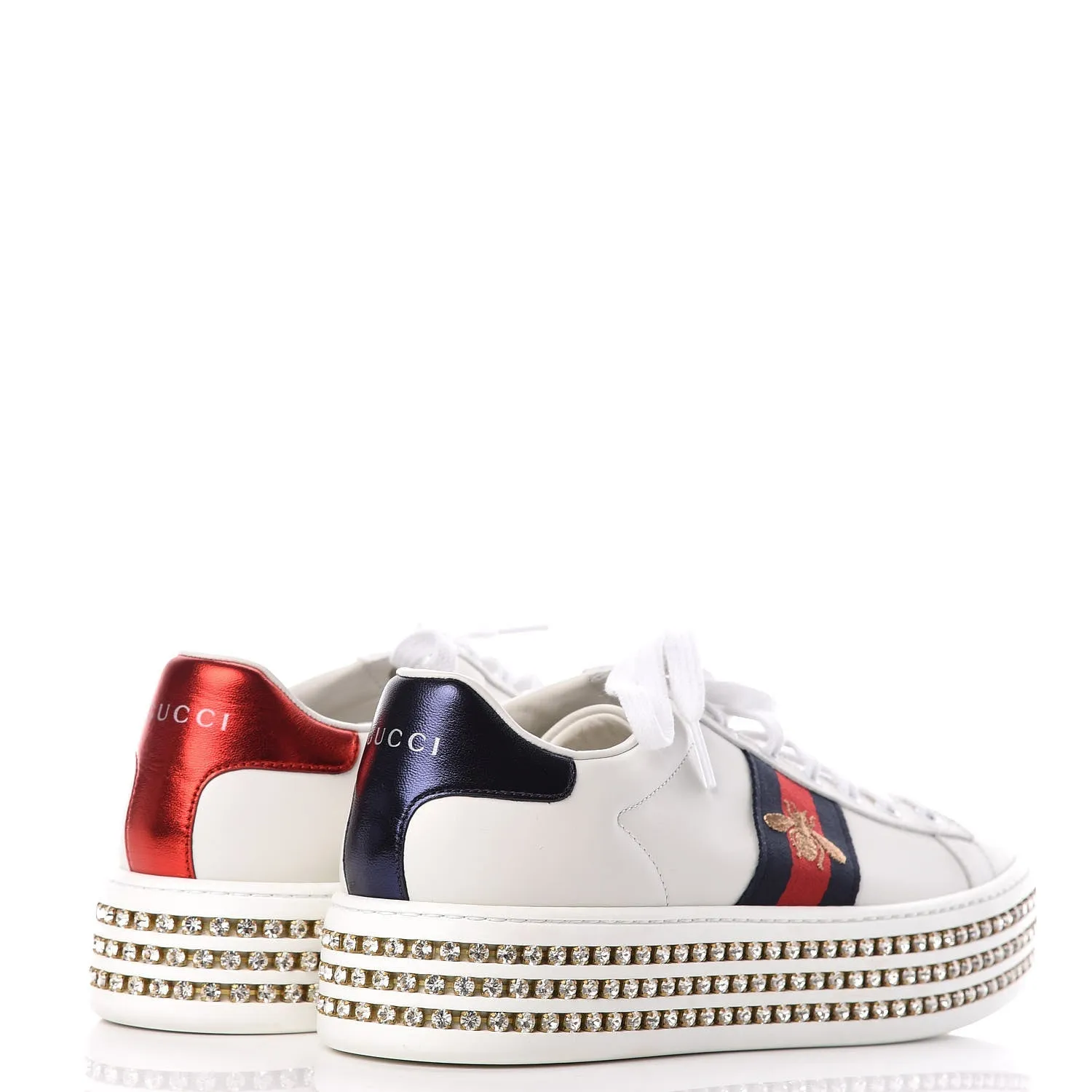 GUCCI ACE Crystal Embellished Sneakers