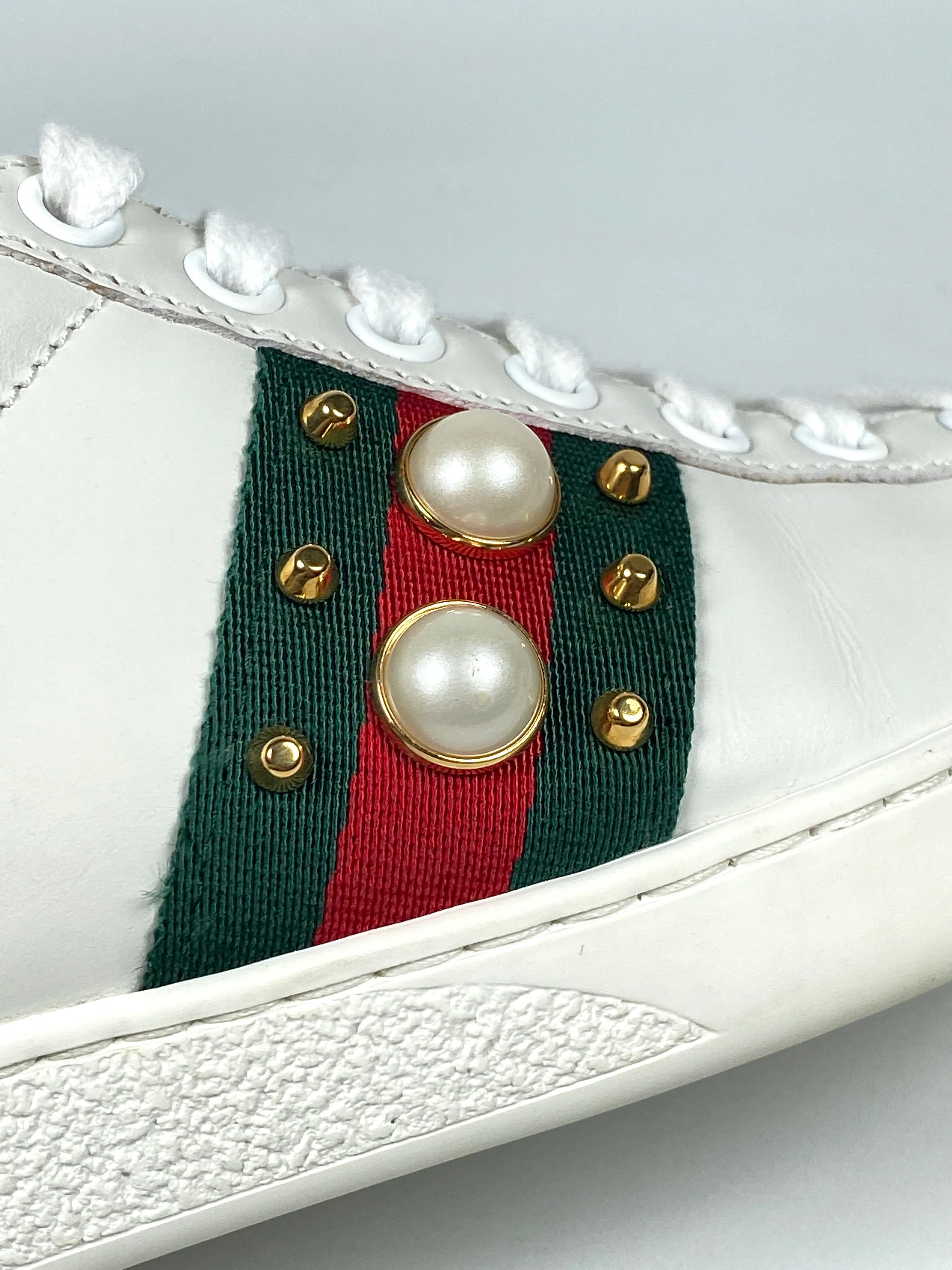 GUCCI - ACE PEARL SNEAKER - SZ 35