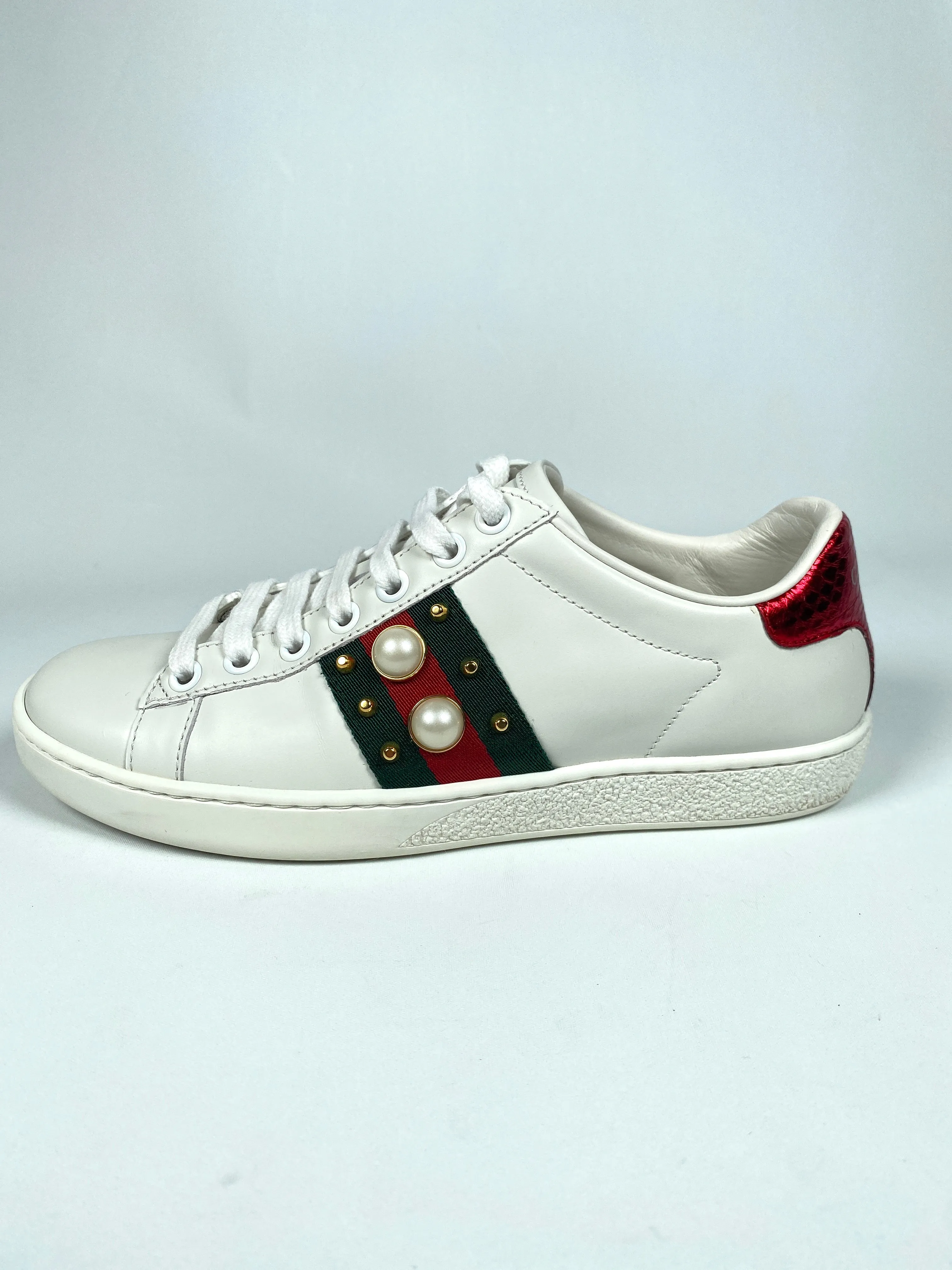 GUCCI - ACE PEARL SNEAKER - SZ 35
