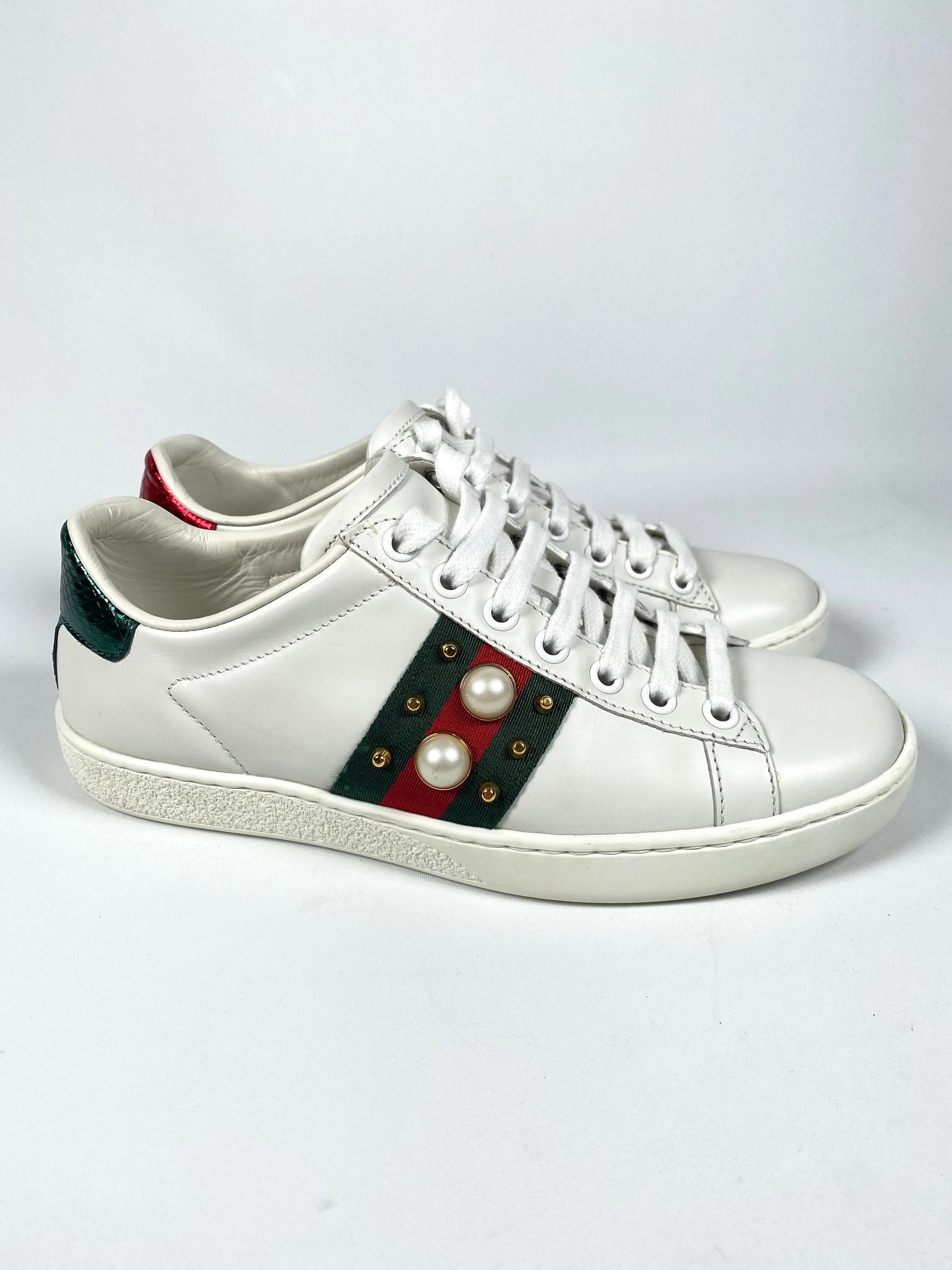 GUCCI - ACE PEARL SNEAKER - SZ 35