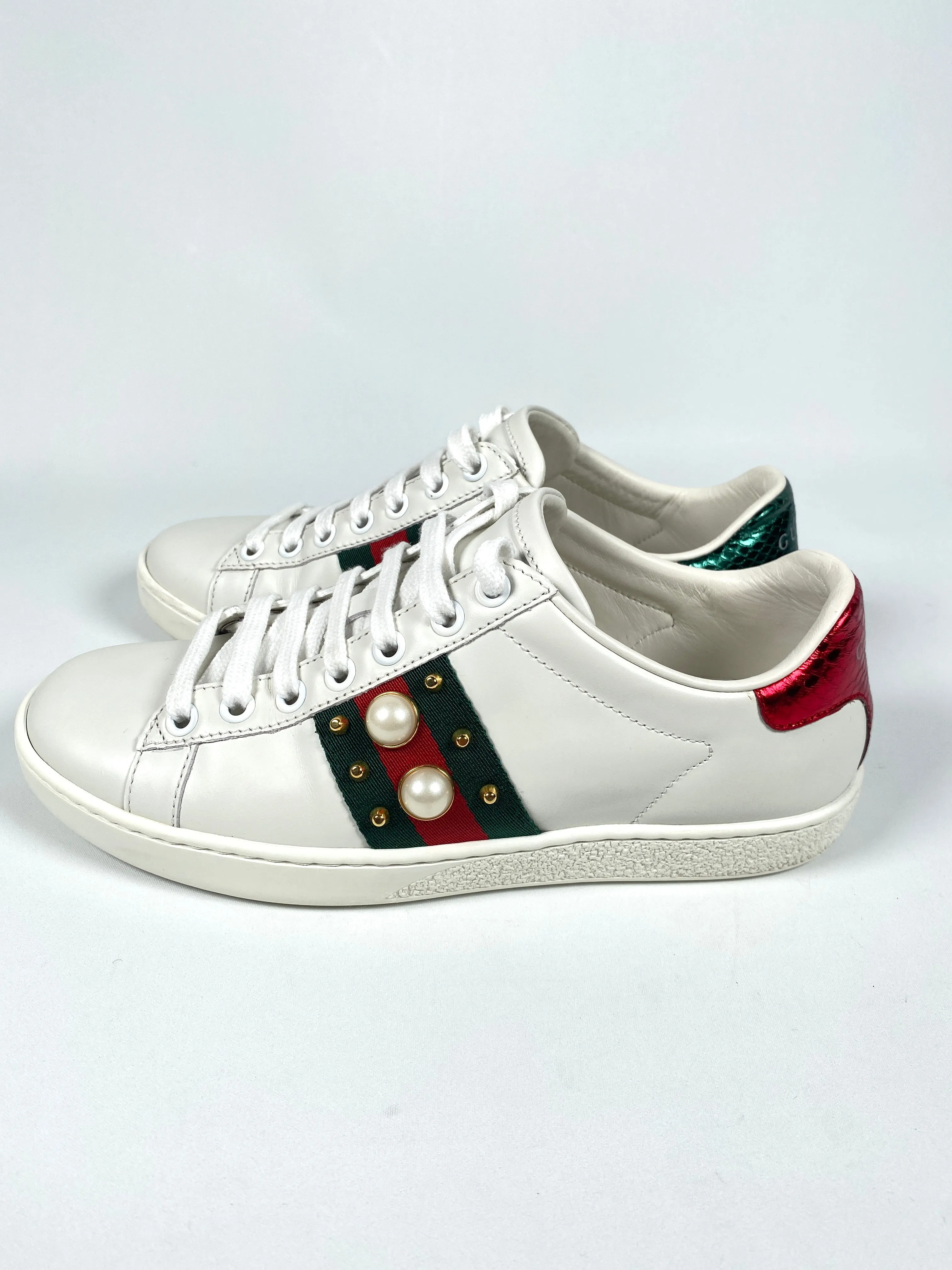 GUCCI - ACE PEARL SNEAKER - SZ 35