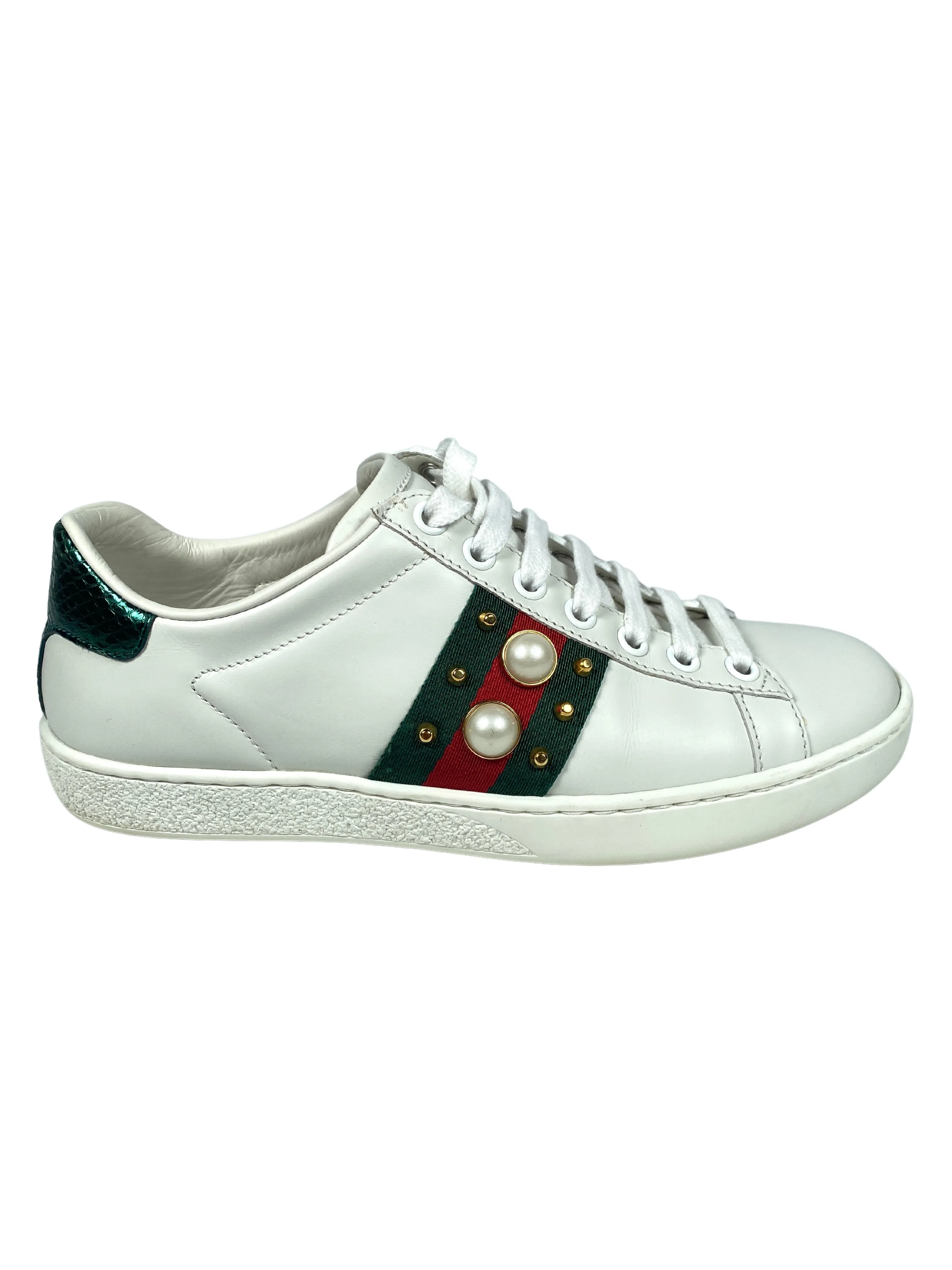 GUCCI - ACE PEARL SNEAKER - SZ 35