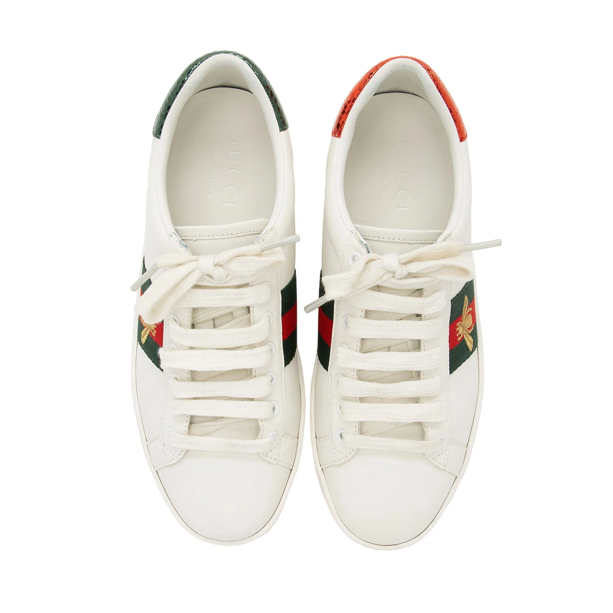 Gucci Leather New Ace Bee Sneakers - Men's Size 9 / 43