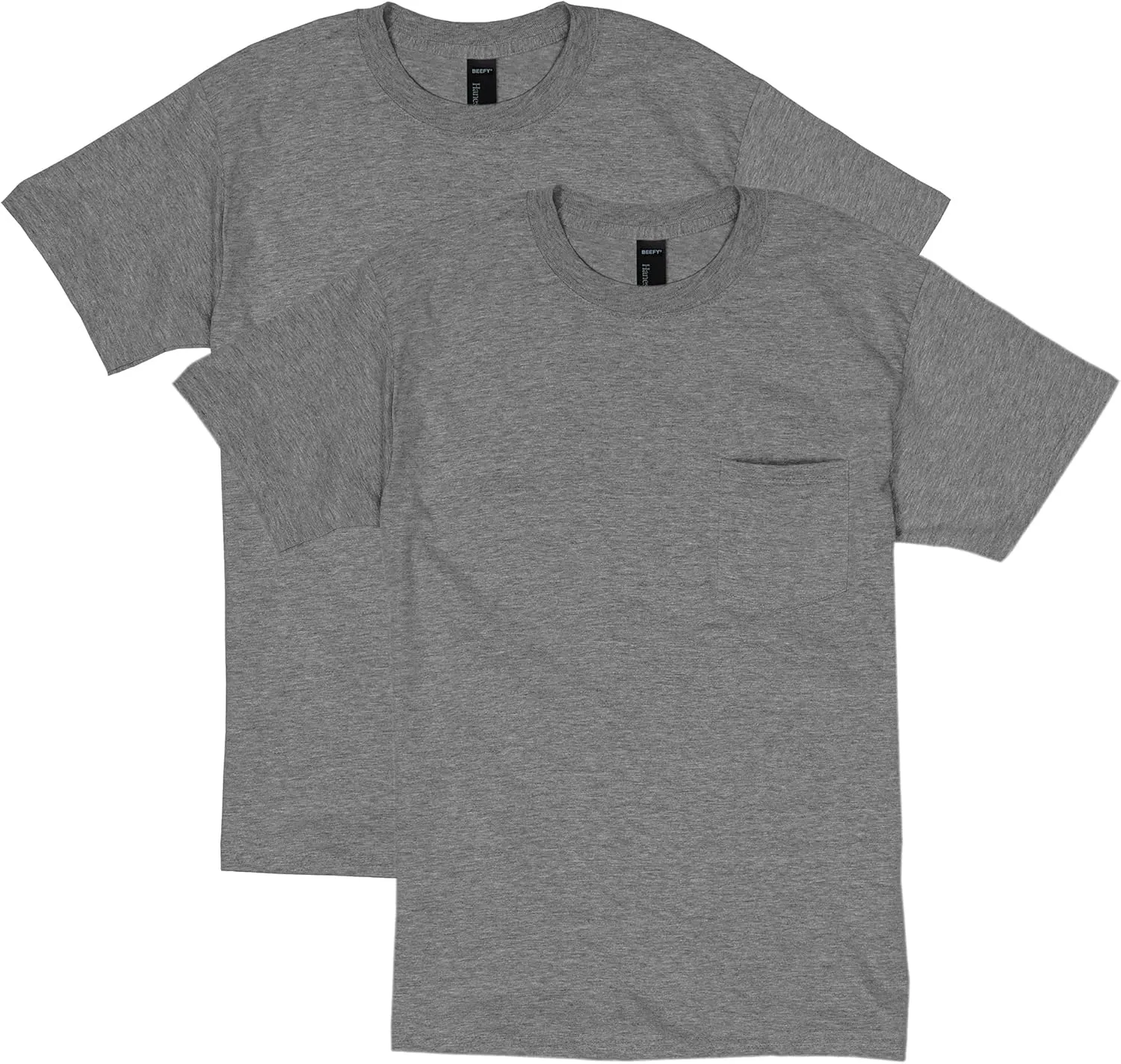 Hanes Men's Heavyweight Pocket T-Shirt, Beefy-T Full-Cut Cotton Pocket Tee for Men, Crewneck T-Shirt For Men, 1 or 2 Pack