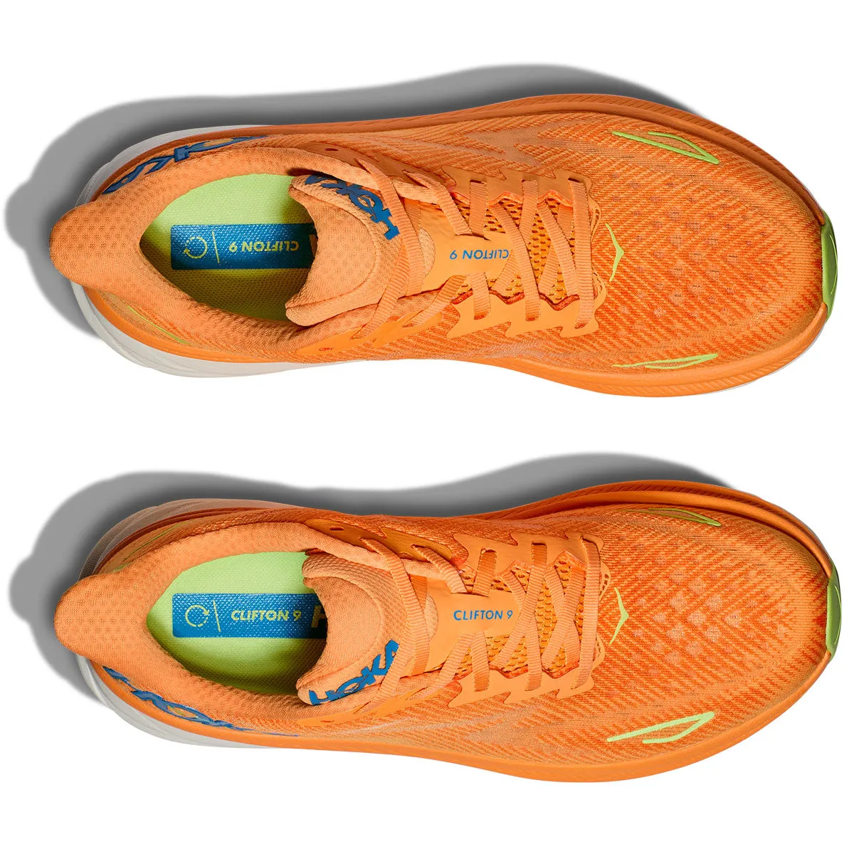 Hoka Clifton 9 Running Shoes - Mens - Solar Flare/Lettuce