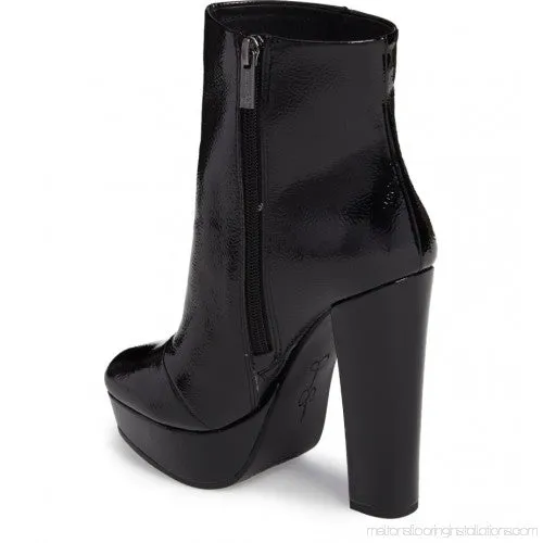 Jessica Simpson Sebille Black Patent Sky High Platform Fashion Ankle Booties