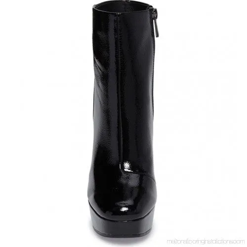 Jessica Simpson Sebille Black Patent Sky High Platform Fashion Ankle Booties