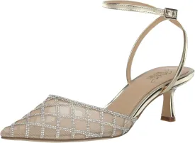 Jewel Badgley Mischka Yesenia Mesh Panel Kitten Heel