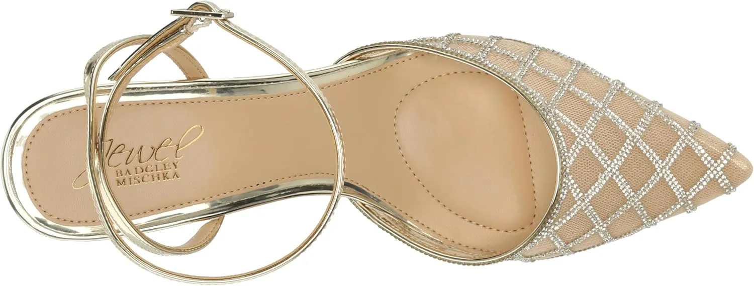 Jewel Badgley Mischka Yesenia Mesh Panel Kitten Heel
