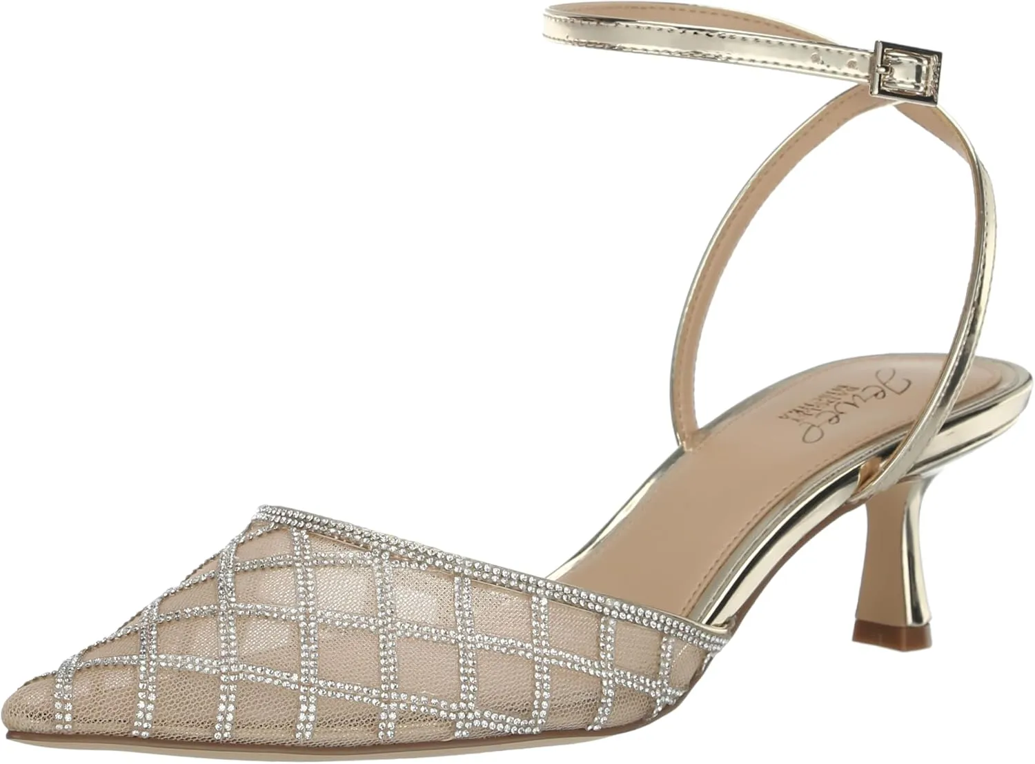 Jewel Badgley Mischka Yesenia Mesh Panel Kitten Heel