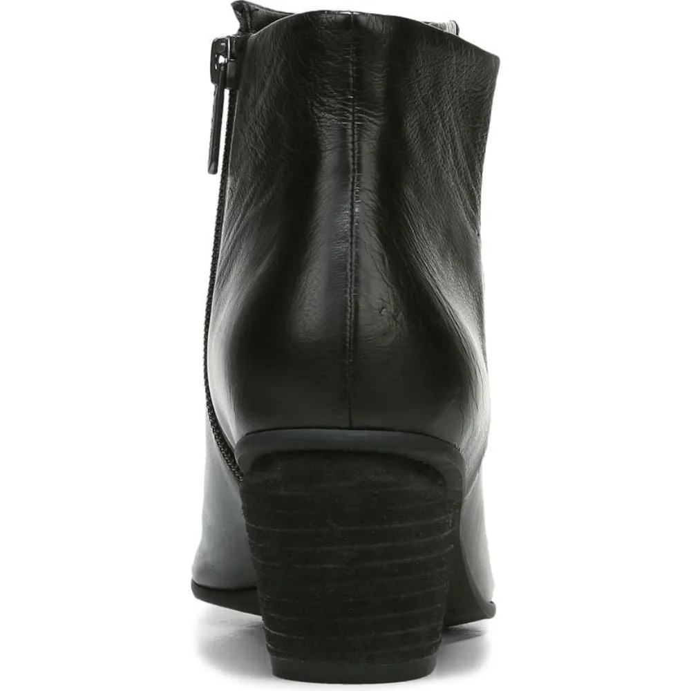Kinga Black Leather Franco Sarto Ankle Boots