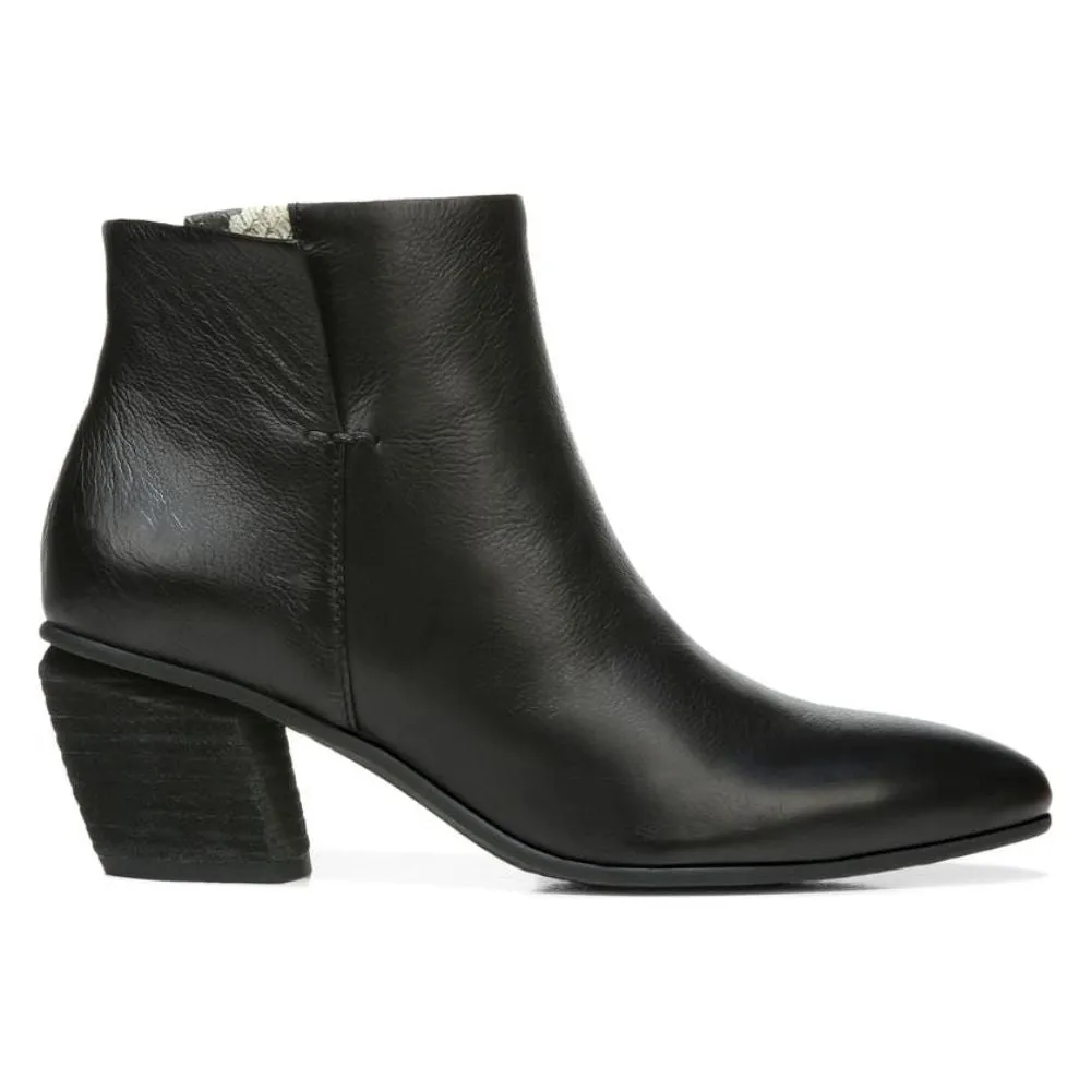 Kinga Black Leather Franco Sarto Ankle Boots