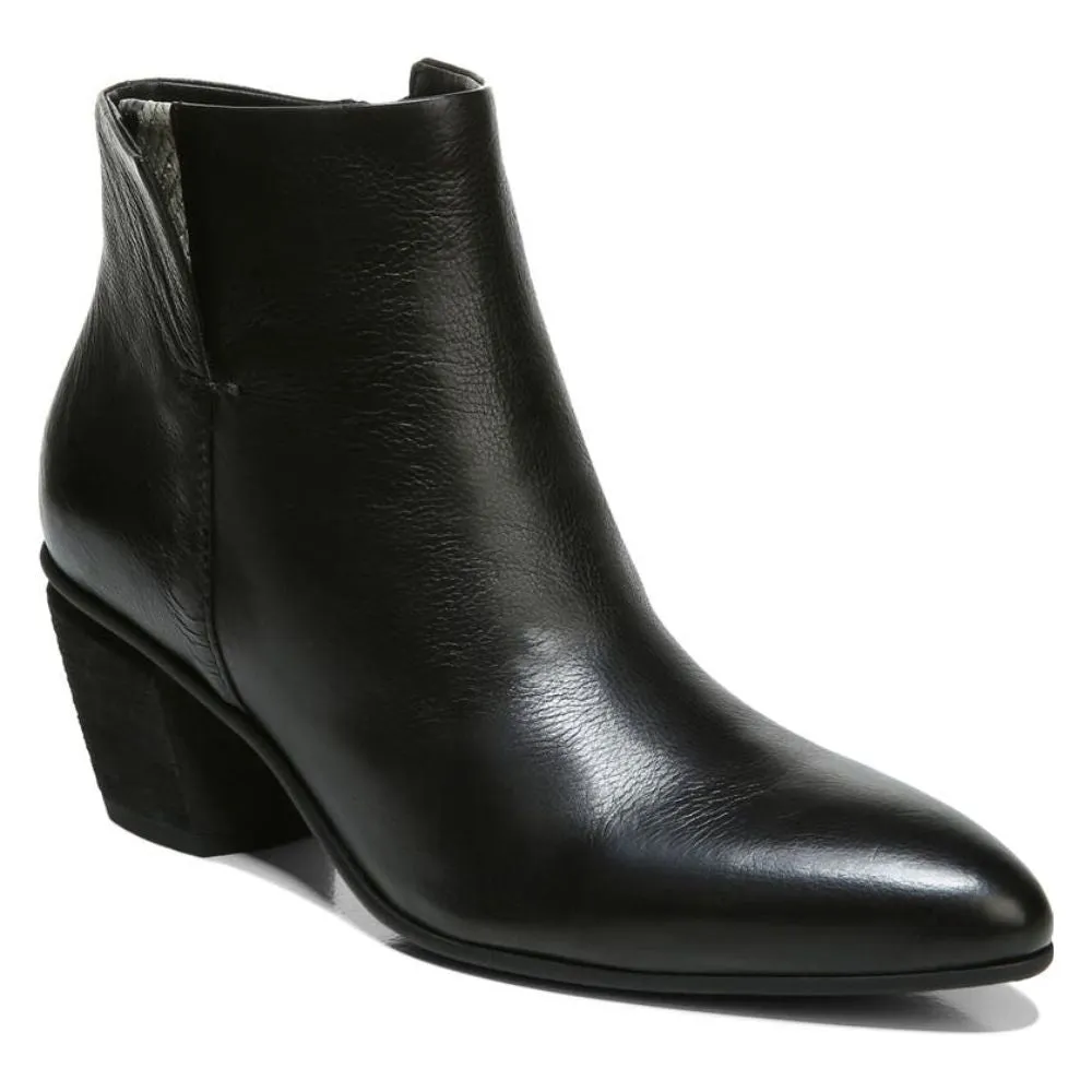 Kinga Black Leather Franco Sarto Ankle Boots