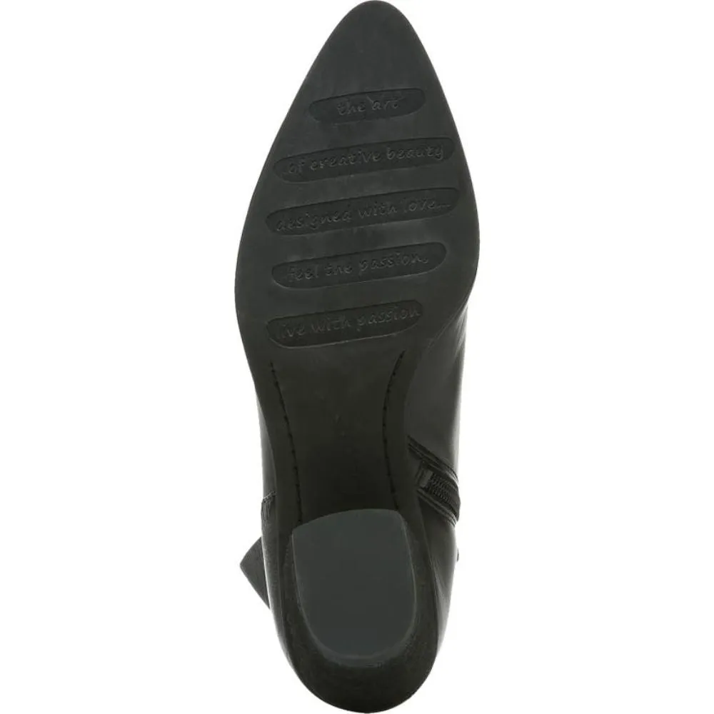 Kinga Black Leather Franco Sarto Ankle Boots