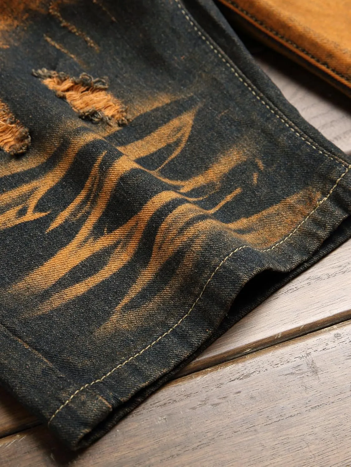 Men's Ripped Denim Shorts - Distressed Slim Fit Jean Shorts for Men, Casual Straight Fit Summer Ripped Shorts