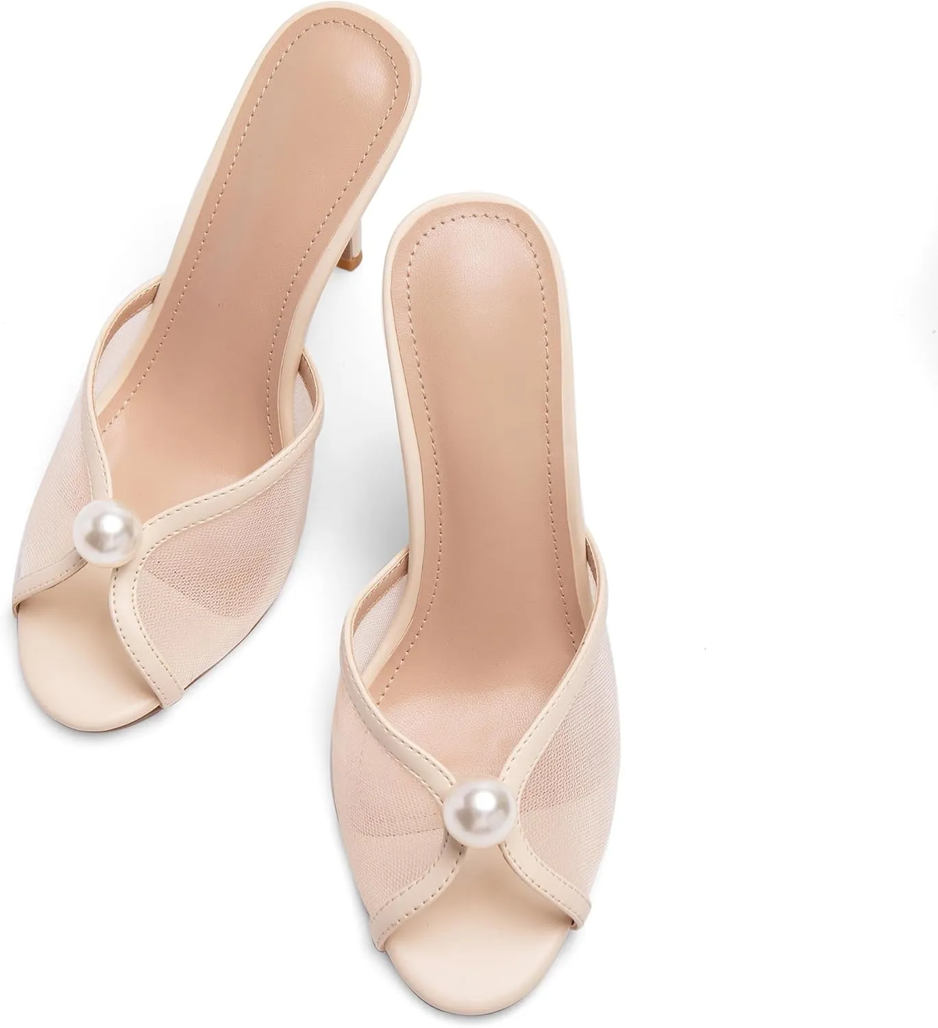 Mesh Mule Heels for Women with 4 Inch Stiletto Heel