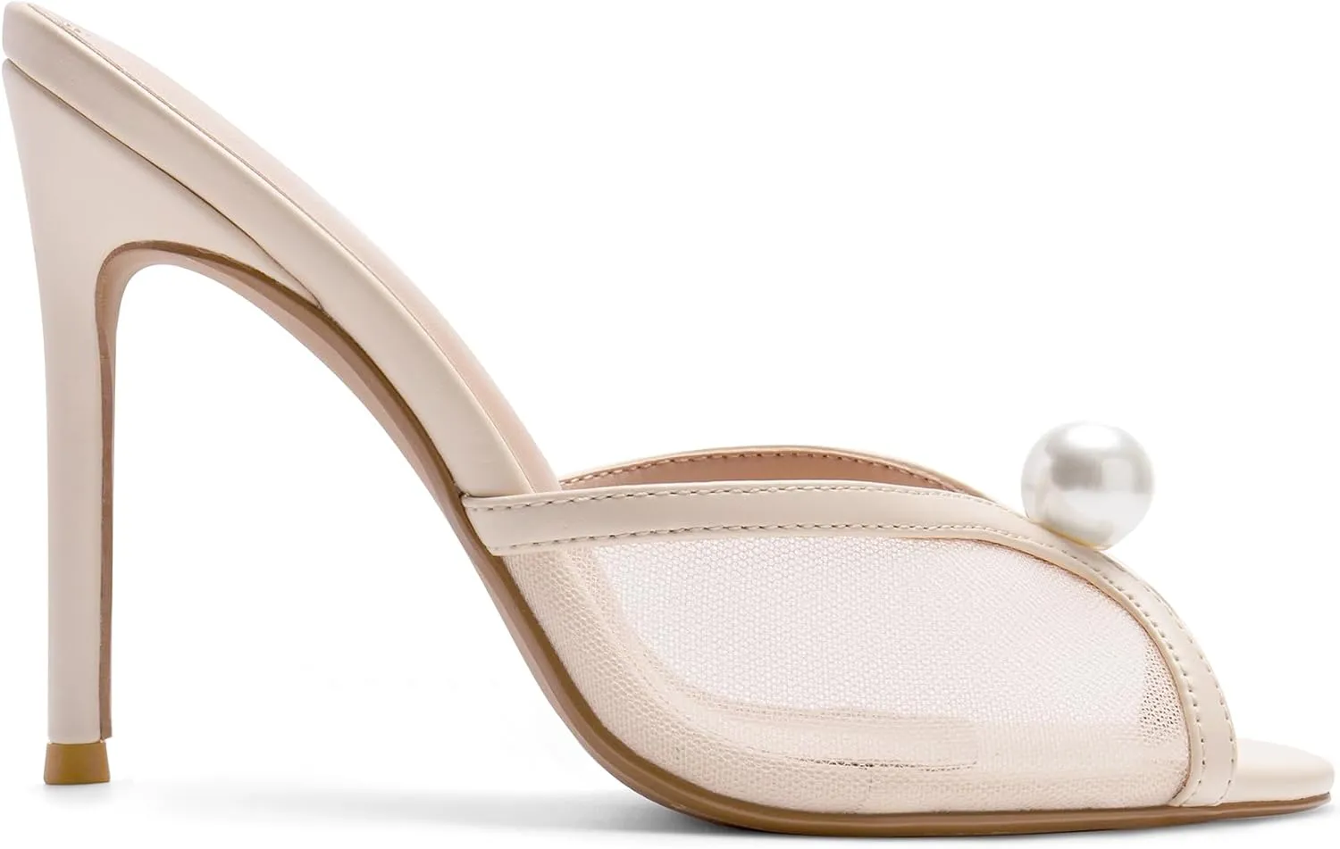 Mesh Mule Heels for Women with 4 Inch Stiletto Heel