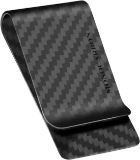 MONOCARBON Carbon-Fiber-Money-Clip-for-Men, Minimalist-Money-Holder for Cash, High Elastic Carbon-Fiber-Wallet, Slim and Durable