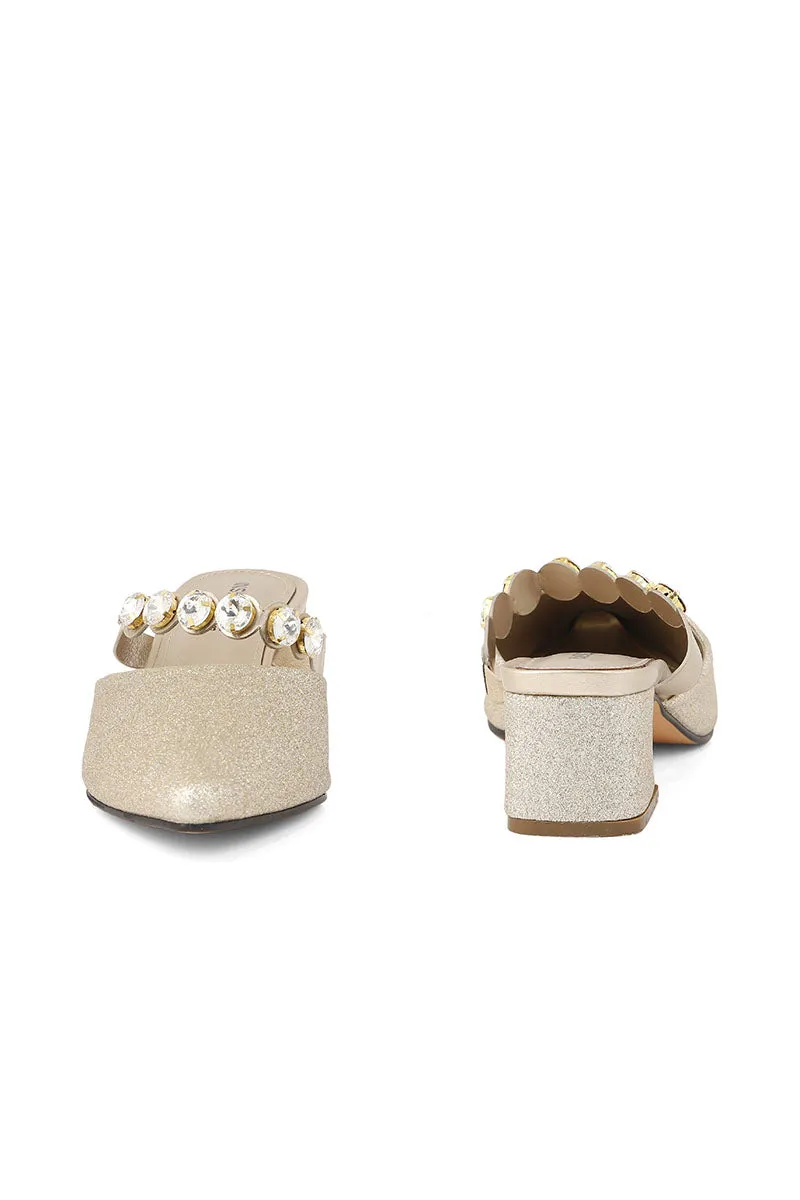 Party Wear Sling Back I47242-Golden