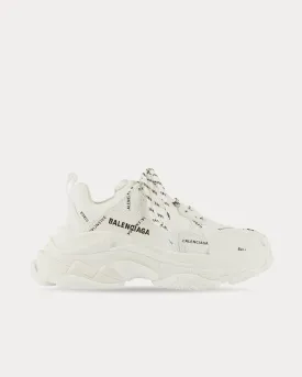 Triple S Allover Logo White Low Top Sneakers