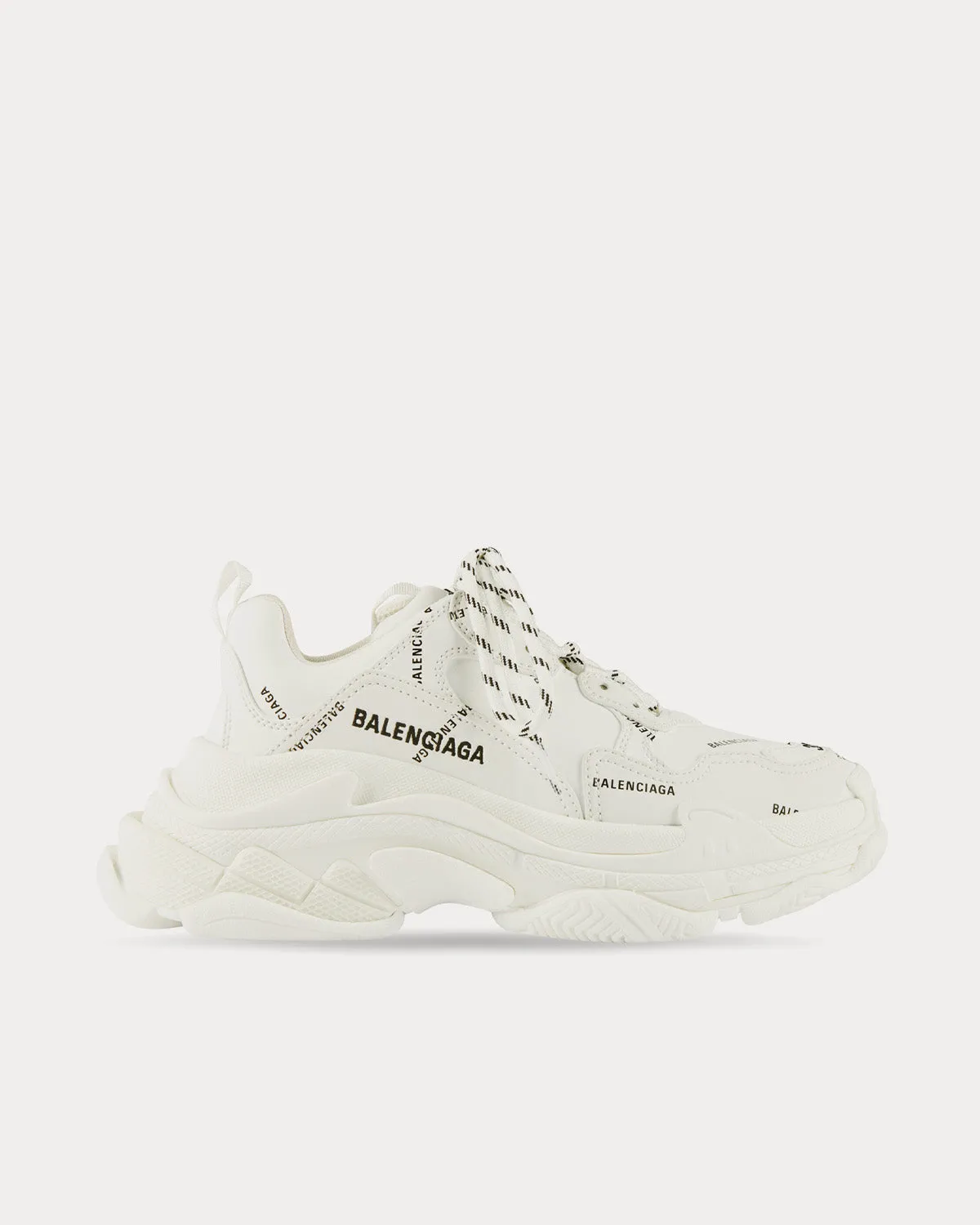 Triple S Allover Logo White Low Top Sneakers