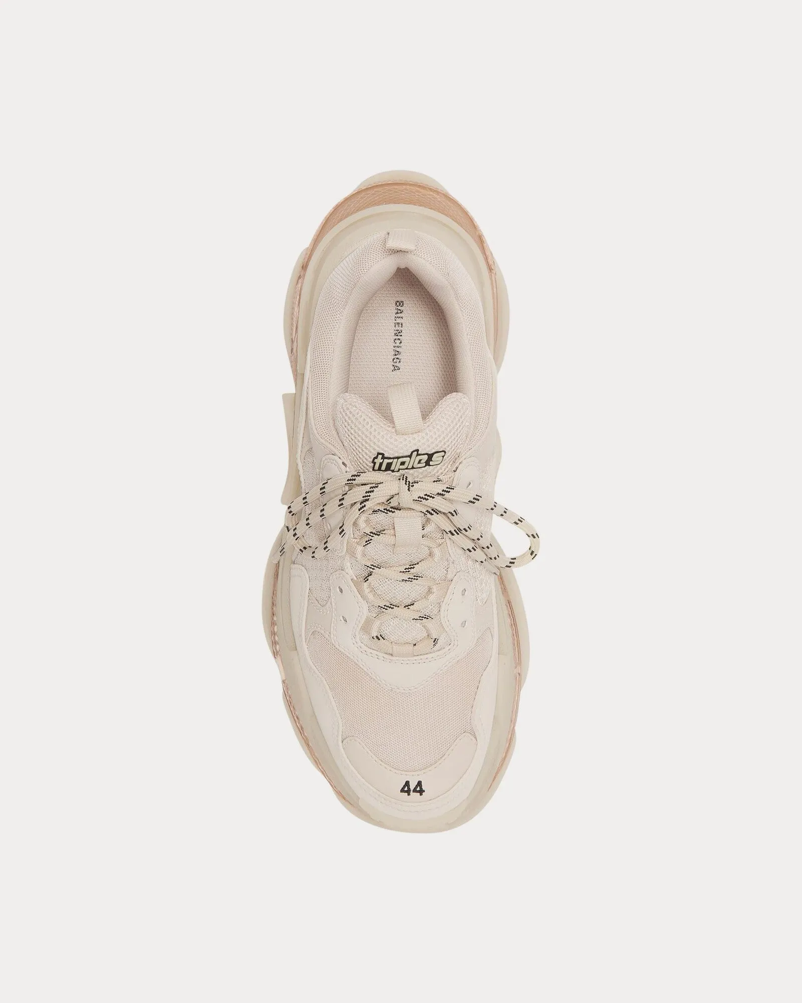 Triple S Clear Sole with Double Foam & Mesh Off White Low Top Sneakers