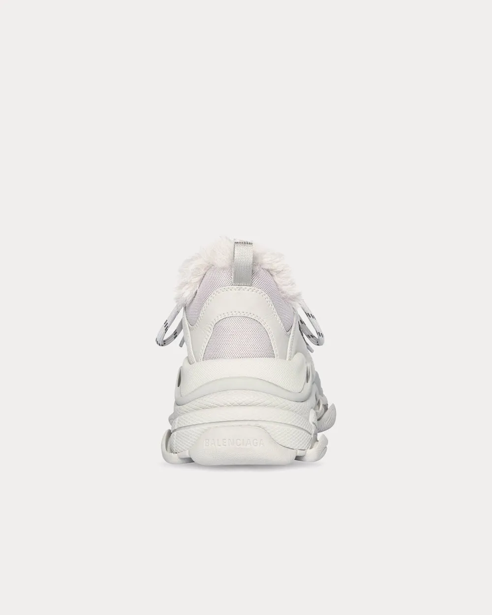 Triple S Fake Fur Double Foam & Mesh Grey Low Top Sneakers