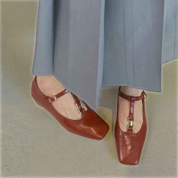 Women's Retro T-Buckle Chunk Heels Mary Jane 26131844S